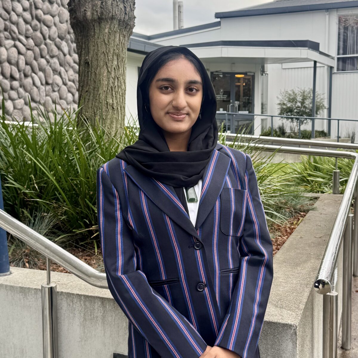 Our Headgirl Mennat Quazi modelling our new Academic Blazer.